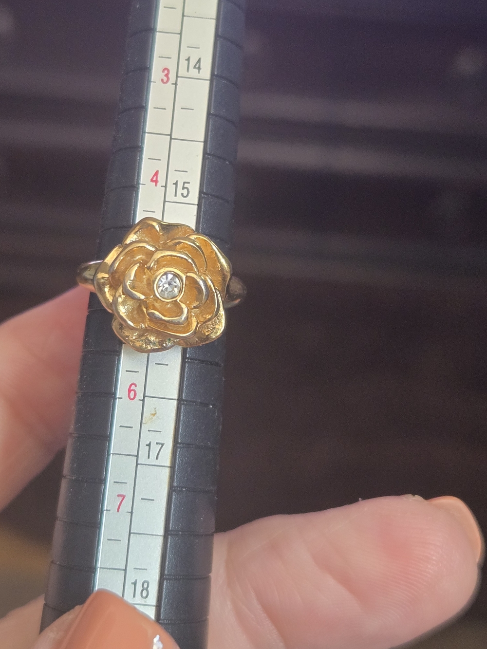 Vintage Avon Gold-Tone Rose Ring with Center Stone Rare